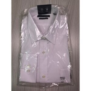 Tommy Hilfiger Mens White Regular Fit Wrinkle Free Dress Shirt 17.5 36/37 NWT